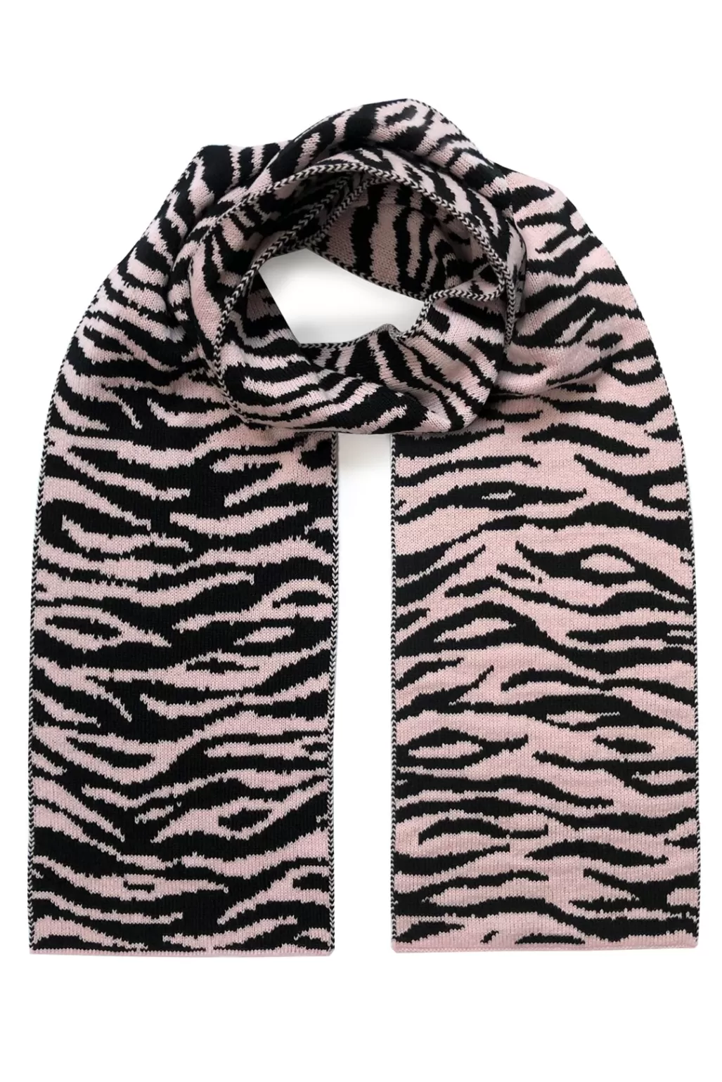 Ingmarson Tiger Stripe Wool & Cashmere Baby Pink Scarf