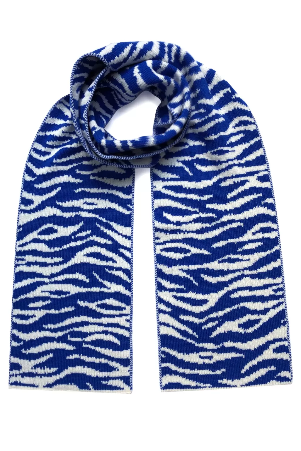 Ingmarson Tiger Stripe Wool & Cashmere Blue Scarf