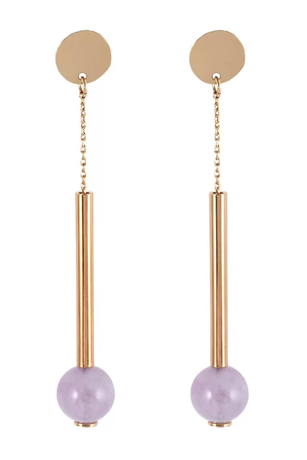 Titlee Wolcott Gold Plated Lavender Amethyst Earrings